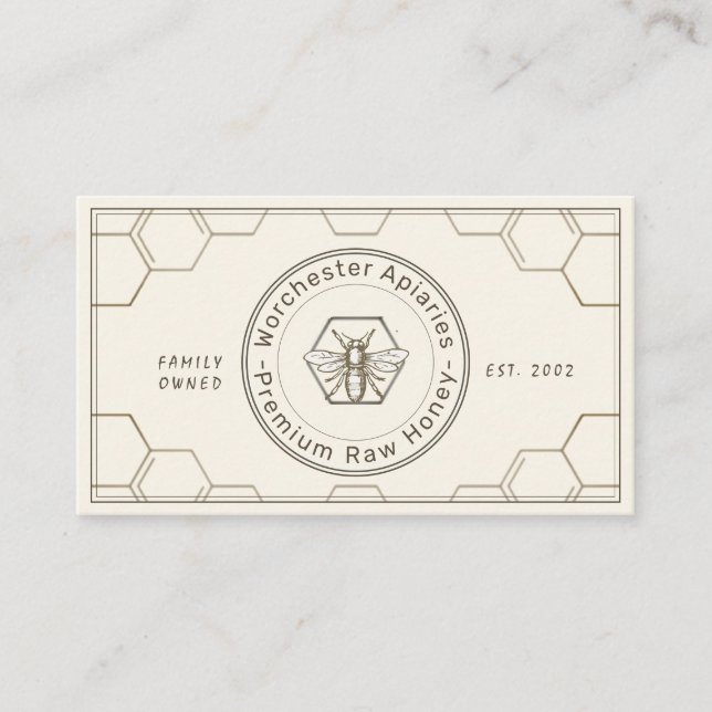 Cartão De Fidelidade Beekeeper Honey Customer Leyalty Card Ivory (Frente)