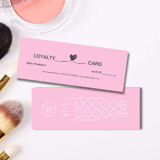 Cartão De Fidelidade Beleza Rosa Elegante Simples