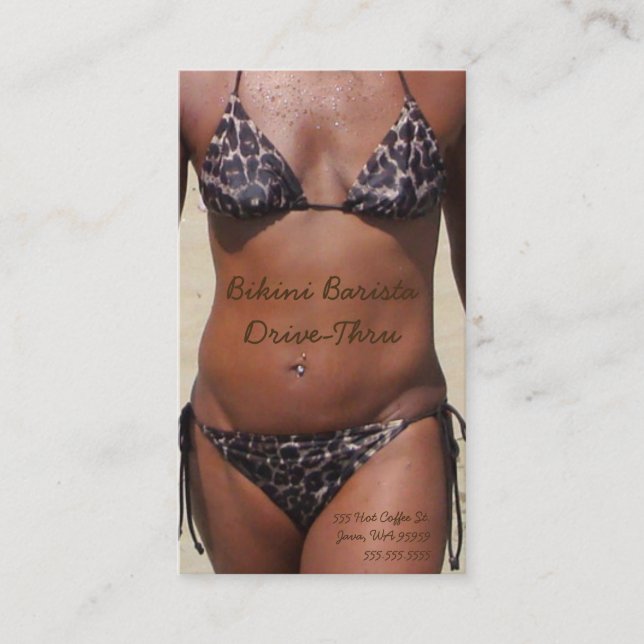 Cartão De Fidelidade Bikini Barista Faça Sua Foto Personalizada (Frente)