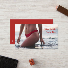 Cartão De Fidelidade Bikini Belly Barista Café Horizontal Drive-Thru