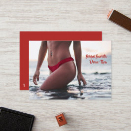 Cartão De Fidelidade Bikini Belly Barista Café Horizontal Drive-Thru