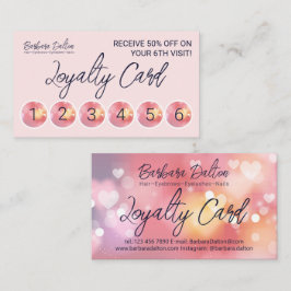 Cartão De Fidelidade Bloco Brilhante Rosa