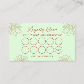 Cartão De Fidelidade Blush Green loyalty Card for Salon & Beauty Artist