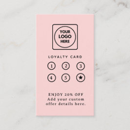 Cartão De Fidelidade Blush Pink Logo | Modern Business Loyalty Design