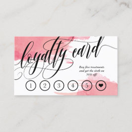 Cartão De Fidelidade Blush Smudges - Placa Punch de Lealdade à Caligraf