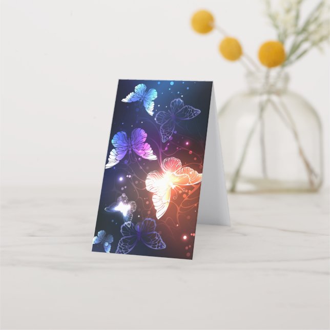 Cartão De Fidelidade Borboletas noturnas brilhantes (Verso)