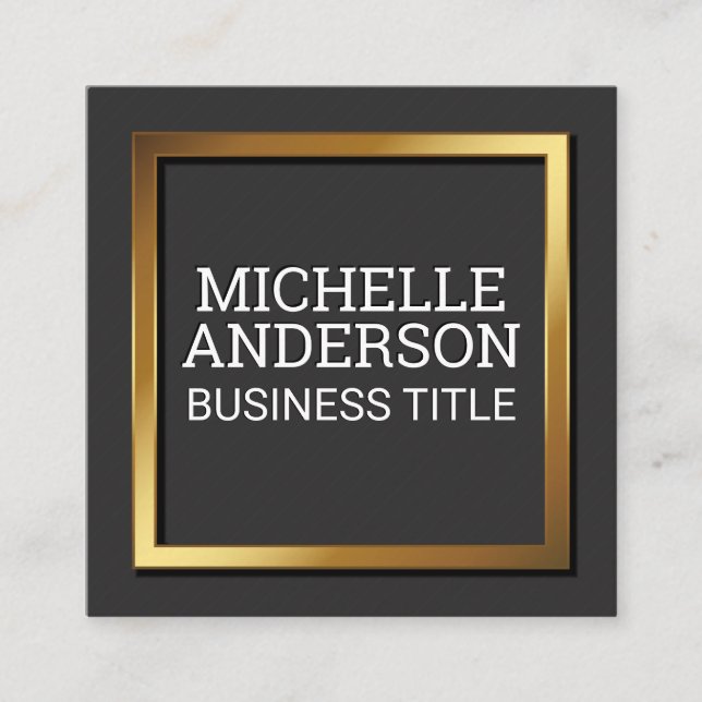 Cartão De Fidelidade Borda Metálica Dourada (Frente)