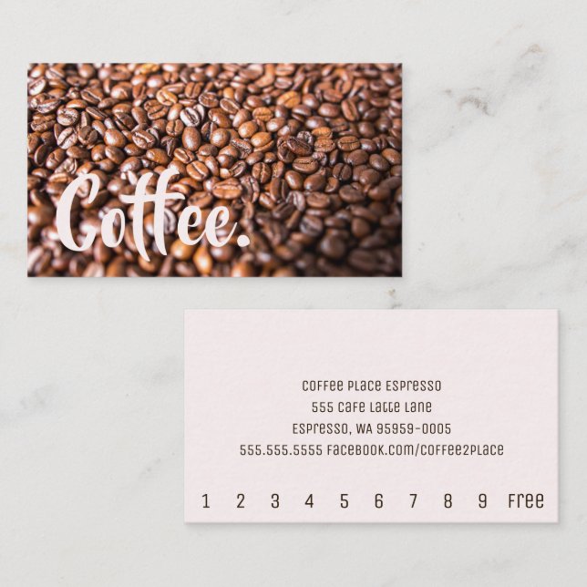 Cartão De Fidelidade Bright Coffee Beans Simple Mountain Punch-Card (Frente/Verso)