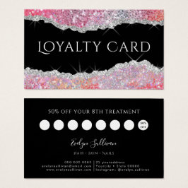 cartão de fidelidade brilhante cor-de-rosa