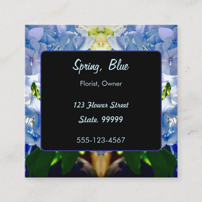 Cartão De Fidelidade Buquês de Hydrangeas Azuis (Frente)