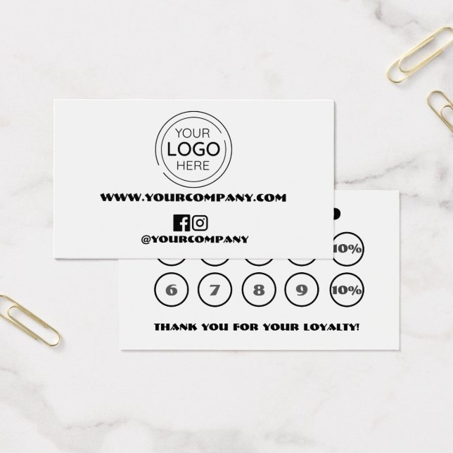 Cartão de Fidelidade Business Logo Chic 2x10pc (Escritótio)
