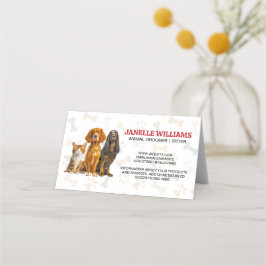 Cartão De Fidelidade Cães e Gatos Sentados | Pata e Ossos Padrão