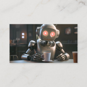 Cartão De Fidelidade café de bebendo robô