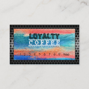 Cartão De Fidelidade Café de Lealdade Punch Colorful Wood #8