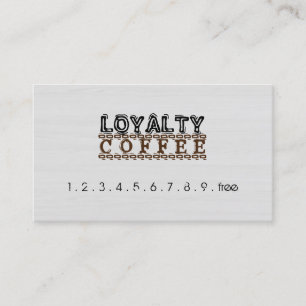 Cartão De Fidelidade Café de Lealdade Punch Modern White Wood Grain #1