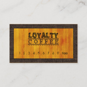Cartão De Fidelidade Café de Lealdade Punch Modern Wood Grain #3