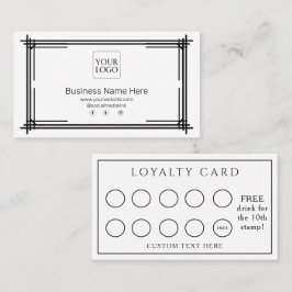 Cartão De Fidelidade Café Formal Branco Moderno Café Café Café Salão