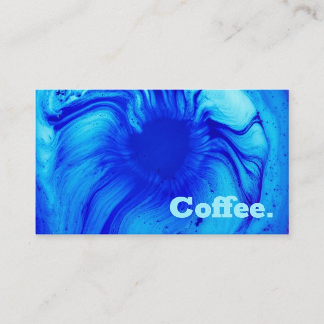 Cartão De Fidelidade Café Mínimo Líquido Azul| Estilo R (Frente)