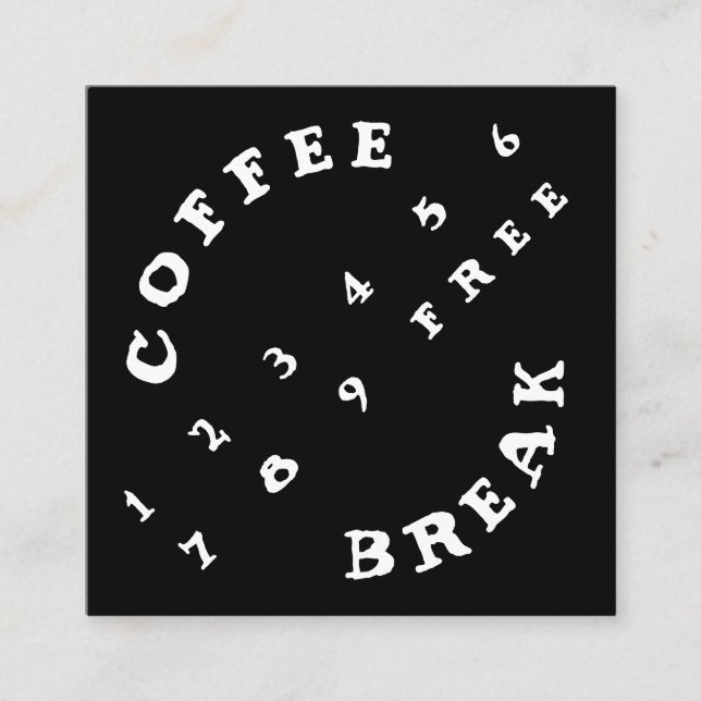 Cartão De Fidelidade Café simples angular da lealdade de 2 números da (Frente)