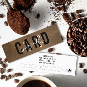 Cartão De Fidelidade Café Simples Da Marrom Brown, Retro Minimalista