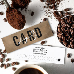 Cartão De Fidelidade Café Simples Da Marrom Brown, Retro Minimalista
