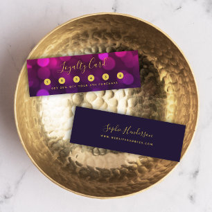 Cartão De Fidelidade Caligrafia moderna Luzes azuis magenta