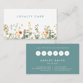 Cartão De Fidelidade Campo de flor selvagem legante