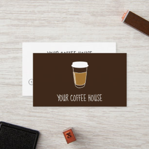 Cartão De Fidelidade Carimbo de café editado Mocha castanho