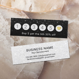 Cartão De Fidelidade Cartão-fidelidade  Brilho preto moderno de 6 pés