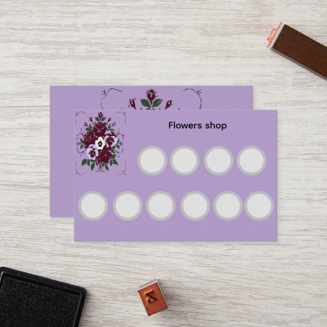 Cartão De Fidelidade Carte de fidélité standard fleuriste - Botanique (Frente/Verso In Situ)