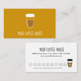 Cartão De Fidelidade Casa de Café Amarelo Amarelo de Mostarda
