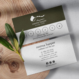 Cartão De Fidelidade CHIC Business Reward 6 Punch Logo DARGE SAGE VERDE