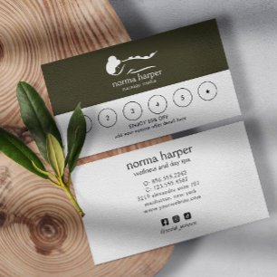 Cartão De Fidelidade CHIC Business Reward 6 Punch Logo DARGE SAGE VERDE