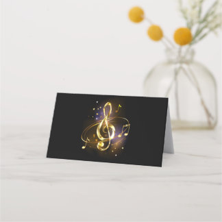 Cartão De Fidelidade Clave de Sol Musical de Ouro