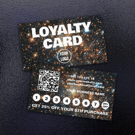Cartão De Fidelidade Código QR da Galáxia Moderna do Espaço
