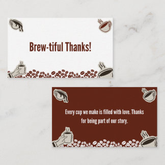 Cartão De Fidelidade Coffee Shop Thank You Card - Brew-tiful Thanks
