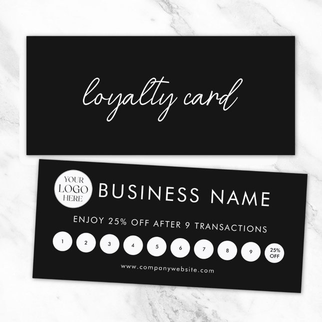 Cartão de Fidelidade com Logotipo Profissional Ele (Front and Back)