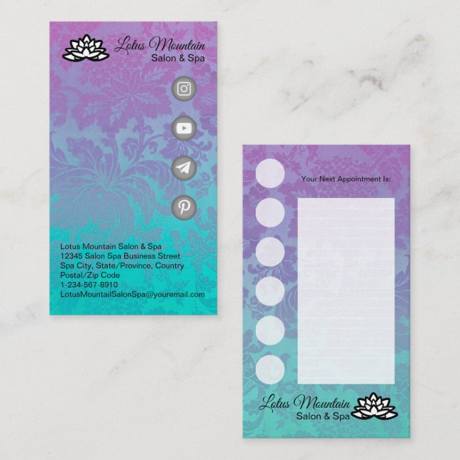 Cartão de fidelidade comercial personalizável (Frente/Verso)