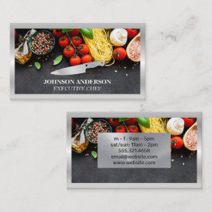 Cartão De Fidelidade Comida e Especiarias Faca de chef Artes Culiná