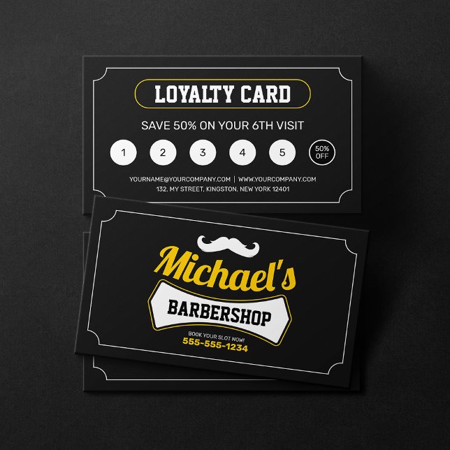 Cartão De Fidelidade Compro Barbeiro Clássico de Corte de Cabelo do Bar (Criador carregado)