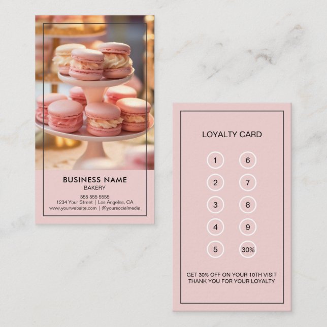 Cartão De Fidelidade Compro de Bolo de Confeitaria Personalizada (Frente/Verso)