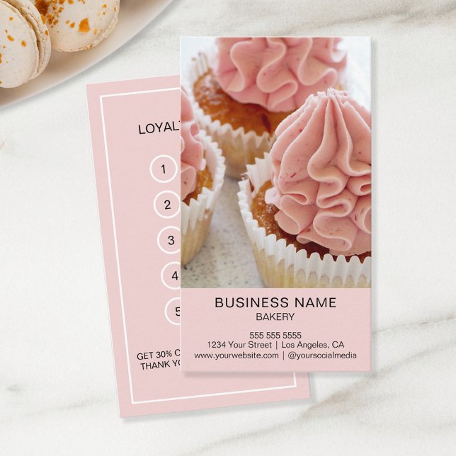 Cartão De Fidelidade Compro de Bolo de Confeitaria Personalizada (Create your own Business Bakery Cake Shop Loyalty Card by MINTIC DESIGN STUDIO)