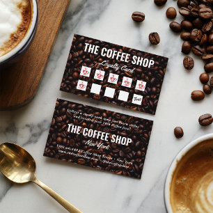 Cartão De Fidelidade Compro de café de café escura minimalista