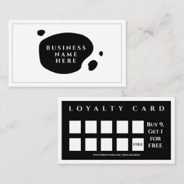 Cartão De Fidelidade Compro de Café Mínimo Salão Branco Negro