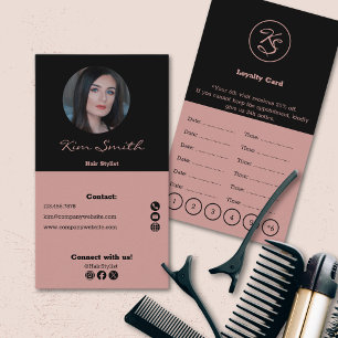 Cartão De Fidelidade Compromisso Preto e Toscânia Hairstylist