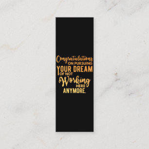 Cartão De Fidelidade Congratulations on Pursuing Your Dream