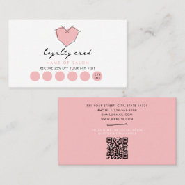 Cartão de fidelidade cor-de-rosa estlista de cabel