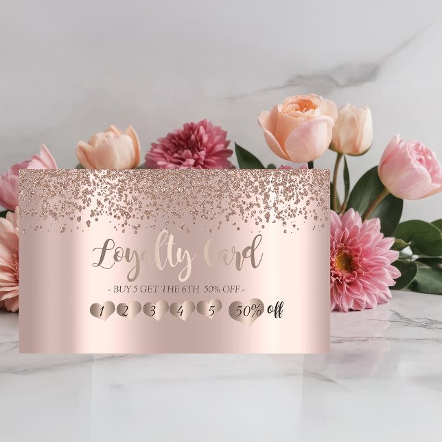 Cartão De Fidelidade Corações Dourados Elegantes Modernos, Ouros (Criador carregado)