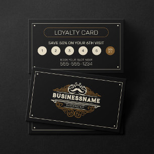 Cartão De Fidelidade Corte de Cabelo Vintage Barbearia Barbeiro Estilis