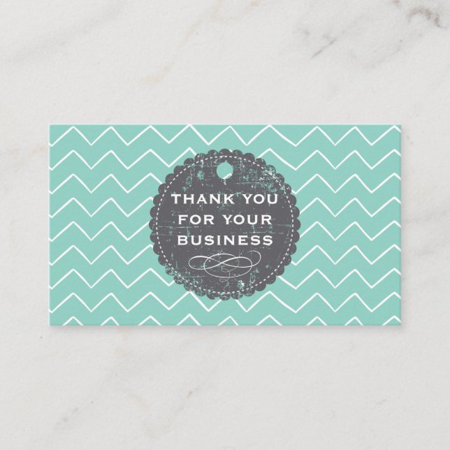 Cartão De Fidelidade Crachá Cutesy Boutique Grunge Obrigado (Frente)